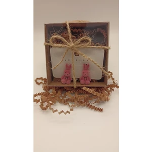 Tılsım Accesories TAVŞAN PELUŞ KÜPE PEMBE