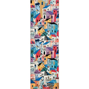Cool Halı Carnival Renkli Napoli Evleri Desenli Yolluk Koridor Halı Yıkanabilir Şönil Mutfak Halısı