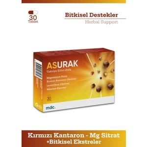 Asurak (Kırmızı Kantaron, Magnezyum Sitrat, Levistikum, Biberiye) 30 Tablet