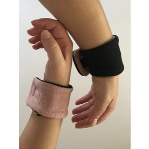 Polar Bileklik Çift Siyah Gül Kurusu Iki Taraflı Kullanılabilen Cırt Bantlı Spor Spa Yüz Yıkama Kol Bandı