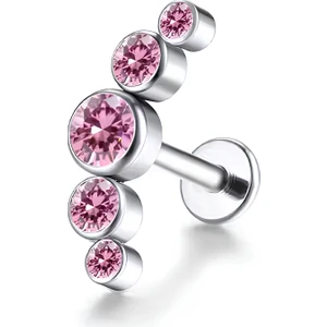 Titanyum Avusturya Zirkon Taşlı Helix Piercing - Helix Piercing - F136 Titanyum Piercing