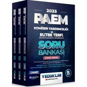 Yediiklim Yayınları 2025 Paem Komiser Yardımcılığı ve Rütbe Terfi Sınavlarına Hazırlık Modüler Set Tamamı Çözümlü Soru Bankası 3 Modül
