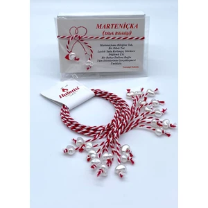 Concept Hubutu 10’lu inci Kalpli Yılbaşı Hediyelik Kartlı Jelatinli Marteniçka Bilekliği Seti