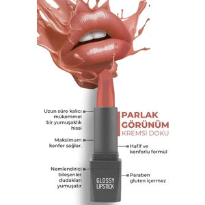 Uzun Süre Kalıcı Yoğun Renk Veren Nemlendirici Parlak Ruj - Glossy Lipstick 306 Spicy Rose