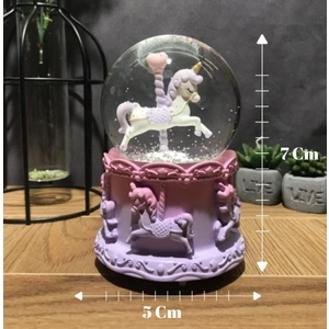 Nostaljik Lezzetler Dekoratif Mini Kar Küresi Unicorn (7CMX5CM)