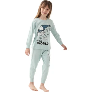 Snoopy Kız Çocuk Yeşil Pijama Takımı 1613