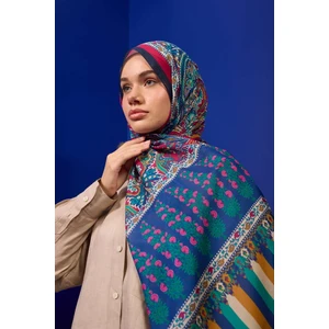 Moda Mevsimi İpekhan Soft Pamuk Etro Desen Şal 3049-15 Lacivert Yeşil