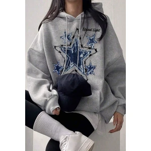 Uygun Tarz Eteinal Light Baskılı Oversize Sweatshirt