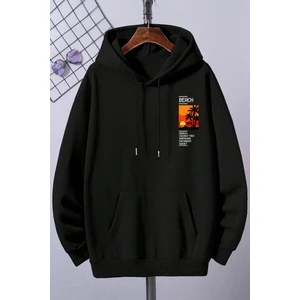 Uygun Tarz Beach Baskılı Oversize Sweatshirt