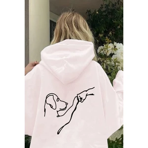 Uygun Tarz Can Dostum Baskılı Oversize Sweatshirt