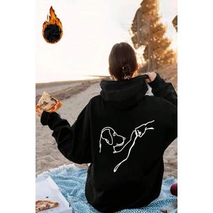 Uygun Tarz Can Dostum Baskılı Oversize Sweatshirt