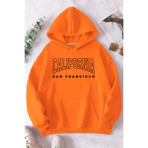 California Baskılı Oversize Sweatshirt