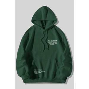Uygun Tarz The Happiest Baskılı Oversize Sweatshirt