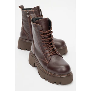 Loreta Kahve  Deri Kadın Postal Bot