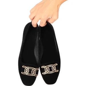 Kadın Gold Şık Toka Detaylı Babet Hafif Rahat Taban Günlük Ayakkabı