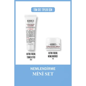 Ultra Facial Cream & Cleanser Cilt Bakım Seti – Tüm Cilt Tipleri İçin Yoğun Nemlendirme ve Hassas Temizlik, 7 ml + 30 ml