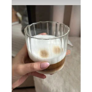 Çizgili Desenli Isıya Dayanıklı Sunum Bardağı Espresso Bardağı Geniş
