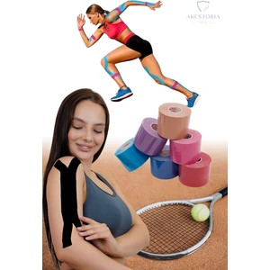 Akestoria Med Kinezyo Sporcu Bandı Destekleyeci Bandı Siyah 5 M x 5 cm KT-007