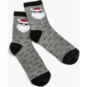 Soket Çorap Noel Baba Baskılı Yılbaşı Temalı