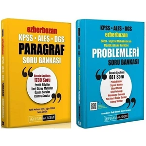 Pegem Akademi Yayıncılık KPSS ALES DGS Paragraf Soru Bankası - Problemler Ezberbozan Soru Bankası 2'li Set