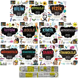 Eğlenceli Etkinlikler Stem 12 Kitap Set Bilim-Fizik-Kimya-Yapay Zeka + Mat. Öğreten Cetvel