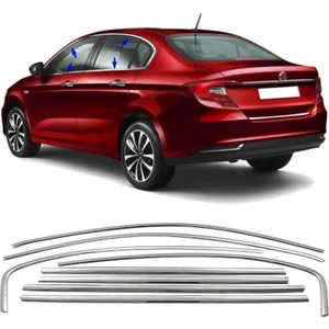 Fiat Egea Sedan Krom Cam Çerçevesi Set 2015- (8 Parça)