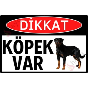 Hayg Equipment Rottweiler Fotoğraflı Dikkat Köpek Var Alüminyum Uyarı ve Yönlendirme Tabelası - 15CM x 22,5cm