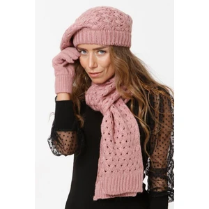 Pudra Atkı Bere Eldiven Takımı - 3'lü Set