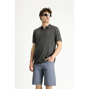 Polo Yaka Slim Fit Dar Kesim Nakışlı Süprem Pamuklu Tişört