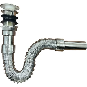 Lavabo Sifon Krom Basmalı
