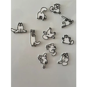 Sevimli Kedi Magnet Seti – Eğlenceli Kedi Karakterleri ile Buzdolabı Magneti