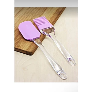 2'li Silikon Fırça Spatula Seti Renk Karışık Gelmekte