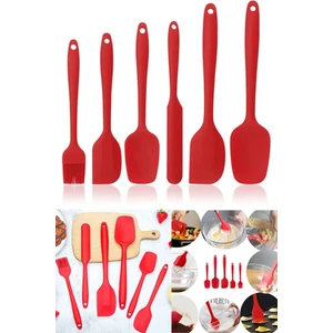 Snow Homs Isıya Dayanıklı Yanmaz Yapışmaz Silikon Spatula Seti 6 Parça
