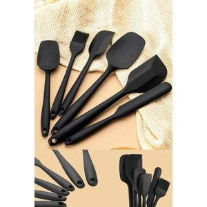 Snow Homs Isıya Dayanıklı Yanmaz Yapışmaz Silikon Spatula Seti 6 Parça