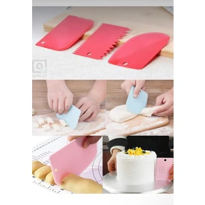 Snow Homs 3lü Set Hamur Kesme ve Kazıma Aparatı Hamur Pasta Börek Kek Çörek Şekillendirici Kesici Kazıyıcı Set