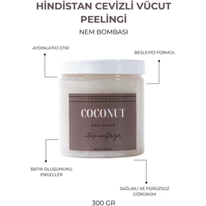 The Mimosa Care 300 ml Hindistan Cevizli Vücut Peelingi Batık Karşıtı Besleyici Etki ile Kullanıma Uygun