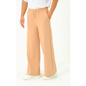 Erkek Oversize Lastikli Baggy Eşofman Altı  786 Sütlü Kahve