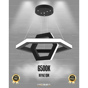 Hegza Lighting Ciclo (Siyah Kasa, Beyaz Işık) Ledli Modern Sarkıt Linear LED Avize Salon Mutfak Oturma Odası Yatak Odası Antre Hol LED