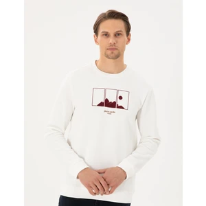 Pierre Cardin Erkek Ekru Regular Fit Sweatshirt 50290703-VR019