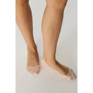 Luna Dantelli Babet Çorap Pudra