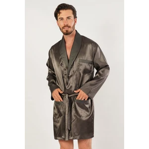 Erkek Saten Sabahlık Füme