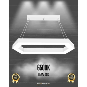 Hegza Lighting Joya (Beyaz Kasa, Beyaz Işık) Ledli Modern Sarkıt Linear LED Avize Salon Mutfak Oturma Odası Yatak Odası Antre Hol LED