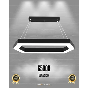 Hegza Lighting Joya (Siyah Kasa, Beyaz Işık) Ledli Modern Sarkıt Linear LED Avize Salon Mutfak Oturma Odası Yatak Odası Antre Hol LED