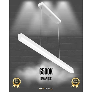 Hegza Lighting Magro 120CM (Beyaz Kasa, Beyaz Işık) Ledli Modern Sarkıt Linear LED Avize Salon Mutfak Oturma Odası Yatak Odası Antre Hol Ofis LED