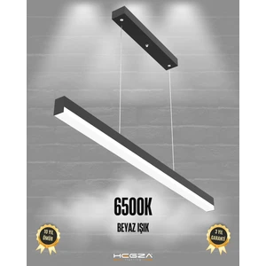 Hegza Lighting Magro 100CM (Siyah Kasa, Beyaz Işık) Ledli Modern Sarkıt Linear LED Avize Salon Mutfak Oturma Odası Yatak Odası Antre Hol Ofis LED
