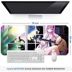 70X30 Anime Guitarist Girl Ilyuka MP257030 Büyük Boy Xl Gaming Mousepad Dikişli Kenar Kaymaz Taban 70X30CM