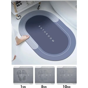 Snow Homs Su Emici Paspas Şık Tasarım Abdest Paspası Kaymaz Taban Diyatom 40*60 Cm Oval Paspas