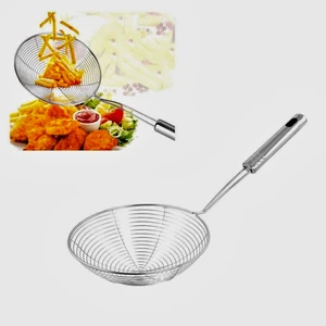 Snow Homs Paslanmaz Çelik Patates Kabak Sebze Kızartma Kevgiri, Metal Saplı Kevgir Kepçe