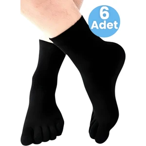 Erkek 6'lı Bambu Mantar Çorabı Parmak Çorap 36-44 Numara