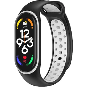Xiaomi Mi Band 5 6 7 Uyumlu Delikli Spor Silikon Kordon Kayış